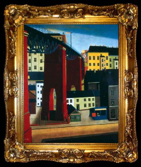 framed  Carl Larsson Brucke uber die Schwarzbachstrabe in Wuppertal, ta009-2